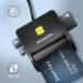Obrázok pre výrobcu AXAGON CRE-SM3SD, USB-A FlatReader čtečka Smart card (eObčanka) + SD/microSD/SIM, kabel 1.3 m