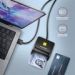 Obrázok pre výrobcu AXAGON CRE-SM3SD, USB-A FlatReader čtečka Smart card (eObčanka) + SD/microSD/SIM, kabel 1.3 m