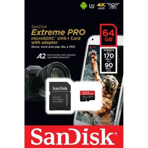 Obrázok pre výrobcu SanDisk EXTREME PRO microSDXC 64GB 170/90 MB/s A2 C10 V30 UHS-I U3
