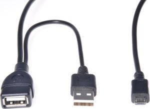 Obrázok pre výrobcu PremiumCord USB redukce kabel USB A/female+USB A/male - Micro USB/male OTG