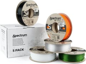 Obrázok pre výrobcu Spectrum 3D filament, Premium PCTG, 1,75mm, 5x250g, 80751, mix Arctic White, Traffic Black, Pure Orange, Transparent Green, Premiu