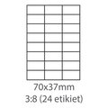 Obrázok pre výrobcu etikety ECODATA Samolepiace 70x37 univerzálne biele 24ks/A4 (100 listov A4/bal.)
