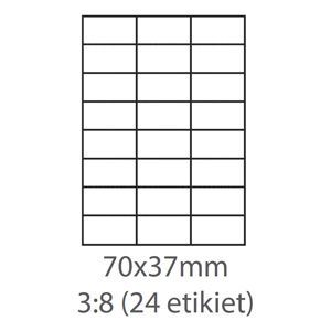 Obrázok pre výrobcu etikety ECODATA Samolepiace 70x37 univerzálne biele 24ks/A4 (100 listov A4/bal.)