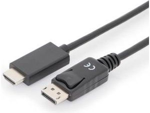 Obrázok pre výrobcu Digitus DisplayPort, DP - HDMI typu A, M / M, 2m, s blokováním, DP 1.2_HDMI 2.0, 4K / 60Hz, CE, bl