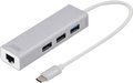 Obrázok pre výrobcu DIGITUS 3 Port USB 3.0 Type C Hub with Gigabit Ethernet 3xUSB A/F 1xUSB C/M 1xRJ45 LAN Supports Windows and Mac OS