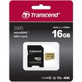 Obrázok pre výrobcu Transcend 16GB microSDHC 500S UHS-I U3 V30 (Class 10) MLC paměťová karta, 95MB/s R, 60MB/s W (s adaptérem)
