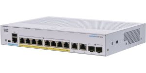 Obrázok pre výrobcu Cisco CBS350-8P-2G, 8xGbE RJ45, 2xGbE RJ45/SFP, bez ventilátora, PoE+, 67W
