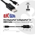Obrázok pre výrobcu Club3D Adaptér mini DisplayPort 1.4 na DisplayPort 1.4, HBR3 8K60Hz (M/M), 2m