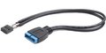 Obrázok pre výrobcu Gembird 9-pin USB 2.0 to 19-pin USB 3.0 internal header cable