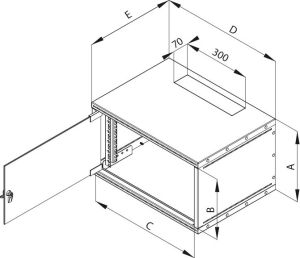 Obrázok pre výrobcu 19" rozvaděč jednodíl.4U/400mm FLAT-PACK plech.dv.