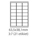 Obrázok pre výrobcu etikety ECODATA Samolepiace 63,5x38,1 univerzálne biele (100 listov A4/bal.)