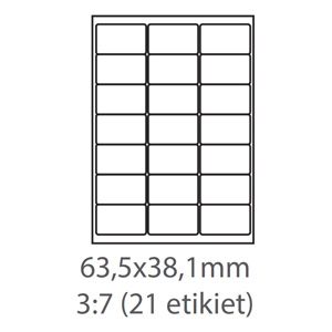 Obrázok pre výrobcu etikety ECODATA Samolepiace 63,5x38,1 univerzálne biele (100 listov A4/bal.)