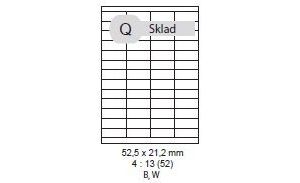 Obrázok pre výrobcu etikety ECODATA Samolepiace 52,5x21,2 univerzálne biele 52ks/A4 (100 listov A4/bal.)