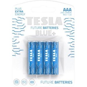 Obrázok pre výrobcu TESLA BLUE+ Zinc Carbon baterie AAA (R03, mikrotužková, blister) 4 ks