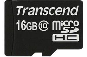 Obrázok pre výrobcu Transcend 16GB microSDHC (Class 10) paměťová karta (bez adaptéru)