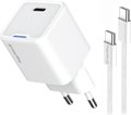 Obrázok pre výrobcu COLORWAY 1x USB-C/ síťová nabíječka/ GaN/ PD/ PPS/ 30W/ Včetně 100cm kabelu/ Bílá