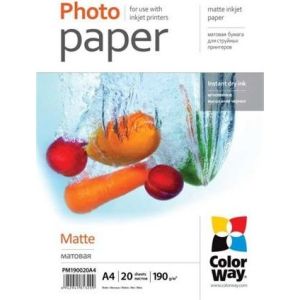 Obrázok pre výrobcu COLORWAY fotopapír/ matte 190g/m2, A4/ 20 kusů