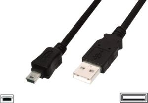 Obrázok pre výrobcu Digitus USB kábel USB A samec na B-mini 5pin samec, 2x tienený, 1m, čierny