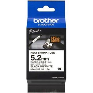 Obrázok pre výrobcu Brother - HSE-211E, bužírka bílá / černá (5,2 mm)