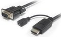 Obrázok pre výrobcu PremiumCord kabelový převodník HDMI na VGA s napájecím micro USB konektorem - černý