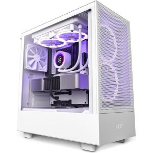 Obrázok pre výrobcu NZXT skříň H5 Flow edition / 2x120 mm fan / USB 3.0 / USB-C 3.1 / průhledná bočnice / mesh panel / bílá