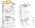 Obrázok pre výrobcu Chytrá síťová nabíječka ALIGATOR 2,4A, 2xUSB, smart IC, bílá, USB kabel pro iPhone/iPad