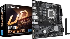 Obrázok pre výrobcu GIGABYTE MB Sc LGA1700 H610M D3W WIFI6, Intel H610, 2xDDR5, 1xHDMI, 1xDP, Wifi, mATX