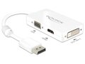 Obrázok pre výrobcu Delock adadptér Displayport 1.1 samec > VGA / HDMI / DVI samice Passive biely