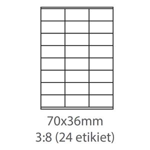 Obrázok pre výrobcu etikety ECODATA Samolepiace 70x36 univerzálne biele 24ks/A4 (100 listov A4/bal.)