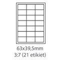 Obrázok pre výrobcu etikety ECODATA Samolepiace 63x39,5 univerzálne biele 21ks/A4 (100 listov A4/bal.)