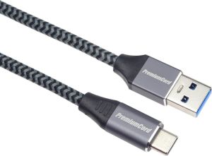 Obrázok pre výrobcu PremiumCord kabel USB-C - USB 3.0 A (USB 3.1 generation 1, 3A, 5Gbit/s) 2m oplet