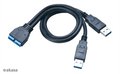 Obrázok pre výrobcu AKASA externí USB kabel USB3.0 19pin na 2x USB3.0 Typ-A / AK-CBUB12-30BK / 30cm