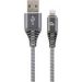 Obrázok pre výrobcu Gembird Premium cotton braided 8-pin charging and data cable, 2m, spacegrey/whit