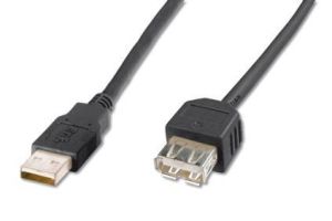 Obrázok pre výrobcu Digitus USB kabel prodlužovací A-A, 2xstíněný 3m, černý