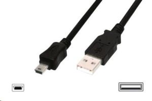 Obrázok pre výrobcu Digitus USB kabel USB A samec na B-mini 5pin samec, 2x stíněný, Měď, 3m, černý