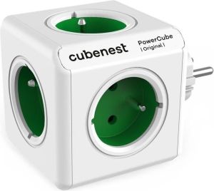 Obrázok pre výrobcu Cubenest Powercube Original, 5× zásuvka, bílá/zelená, dětská pojistka, uzemnění, max. 16A/250V~3680W/50-60Hz