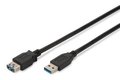 Obrázok pre výrobcu ASSMANN USB 3.0 SuperSpeed Extension cable USB A M (plug)/USB A F 1,8m bl