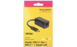 Obrázok pre výrobcu Delock Adaptér USB 3.1 Gen 1 s USB Typ-C samec > Gigabit LAN