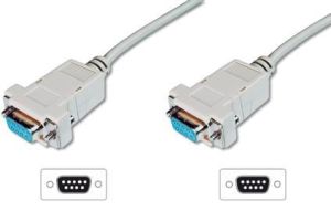 Obrázok pre výrobcu Digitus připojovací kabel nullmodem DB9 F/F 1,8m, béžový