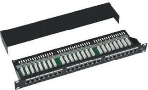 Obrázok pre výrobcu Patch panel Cat5e 24p.1U,STP,19", černý, vyvázání