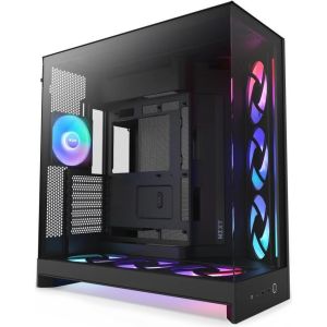 Obrázok pre výrobcu NZXT skříň H9 Flow RGB+ dvoukomorová ATX / 2x140 mm RGB fan / 1x120 RGB fan / prosklená / controller / černá