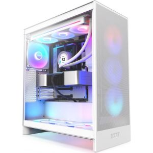 Obrázok pre výrobcu NZXT skříň H7 Flow RGB edition / ATX / 1x360mm RGB core fan/ USB-C / 2x USB / proskl. bočnice / mesh panel / RGB / bílá