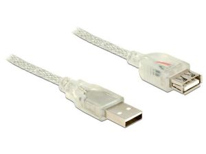 Obrázok pre výrobcu Delock Extension cable USB 2.0 Type-A male > USB 2.0 Type-A female 1m transparen