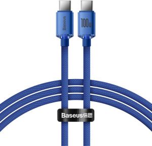 Obrázok pre výrobcu Baseus CAJY000603 Crystal Shine Series Datový Kabel USB-C - USB-C 100W 1,2m Blue