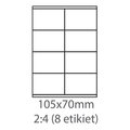 Obrázok pre výrobcu etikety ECODATA Samolepiace 105x70 univerzálne biele 8ks/A4 (100 listov A4/bal.)