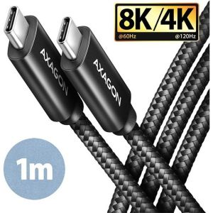 Obrázok pre výrobcu AXAGON BUCM432-CM10AB NewGEN+ kabel USB-C <-> USB-C, 1m, USB4 Gen 3×2, PD 100W 5A, 8K HD, ALU, oplet