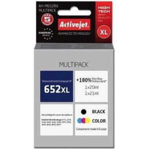 Obrázok pre výrobcu Atrament ActiveJet alternatívny HP 652XL F6V25/24 AH-M652RX Black/Tricolor 20 ml/ 21 ml