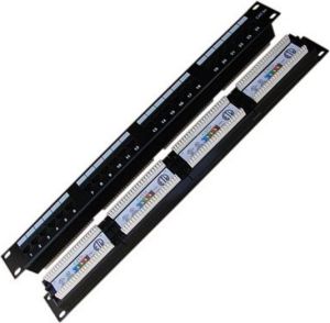 Obrázok pre výrobcu DATACOM Patch panel 19" UTP 24 port CAT5E DUAL 1U BK (4x6p)