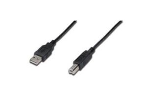 Obrázok pre výrobcu Digitus USB kabel A/samec na B-samec, 2x stíněný, Měď, černý, 5m