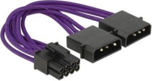 Obrázok pre výrobcu Delock napájecí kabel PCI Express 8 pin samec > 2 x 4 pin samec textilní stínění fialové